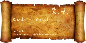 Kazári Antal névjegykártya